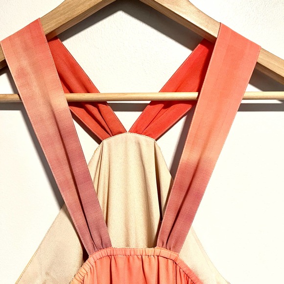 Sundance Maxi Dress Rainbow Sherbet Ombre Flowy Maxi Chiffon Halter BRAND NEW - Picture 8 of 10